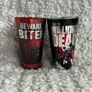 Pair of The Walking Dead Drinking Glasses by Just Funky